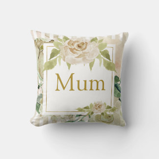 Shabby Chic gestreift Rose Mum personalisiert Kissen