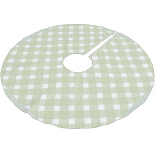 Shabby Chic Gingham Pastell Grün Mix Polyester Weihnachtsbaumdecke