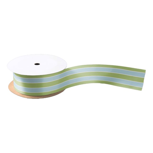 Shabby Chic grün u. Blau Striped Satinband (Spule)