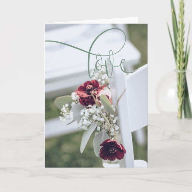 Shabby Chic "Happiy ever After" Hochzeitkarte Karte (Vorderseite)