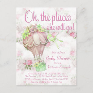 Shabby Chic Heißluftballon Kinderdusche Einladung