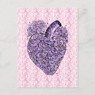 Shabby Chic Herz Postkarte