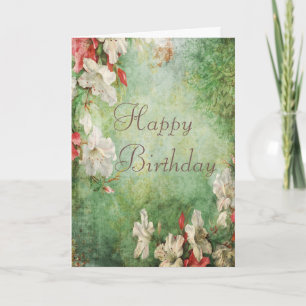 Shabby Chic Hibiskus Blume Geburtstag Karte