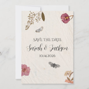 Shabby Chic Hochzeit Pressed Blume Einladung
