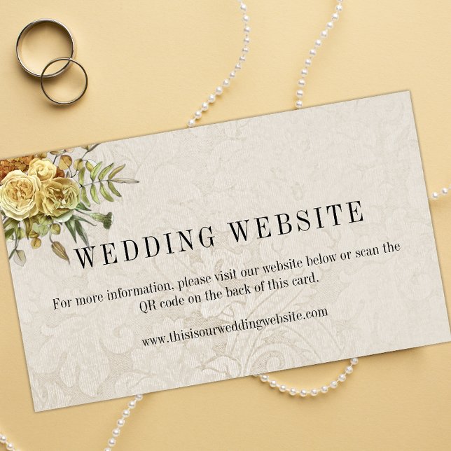 Shabby Chic-Hochzeitsseite für Gold Rose Begleitkarte (Von Creator hochgeladen)