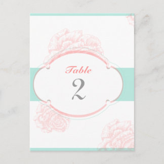 Shabby Chic Hochzeitstisch Nummer Postkarte