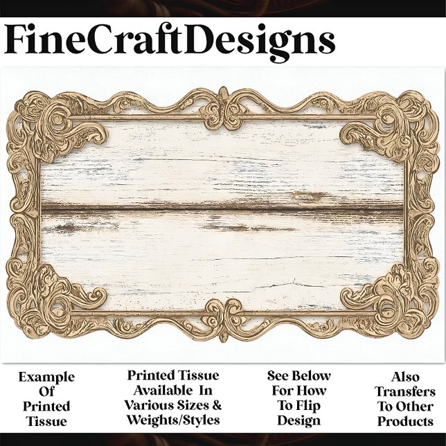 Shabby Chic Holz + Goldene Scroll Rahmen AN3 Decou Seidenpapier (Von Creator hochgeladen)