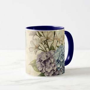 Shabby Chic Hortensien und Libelle Tasse
