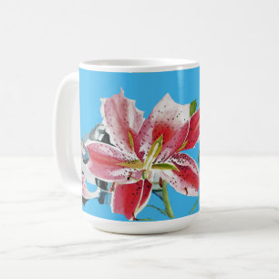 Shabby Chic Hübsch Blue Lily Blume Blumen Girls Ta Kaffeetasse