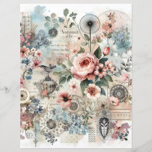 Shabby Chic-Hütte-Collage (Vorderseite)