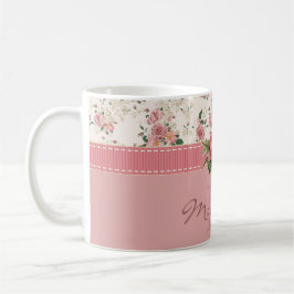 Shabby Chic-individueller Name u. Monogramm mit Tasse