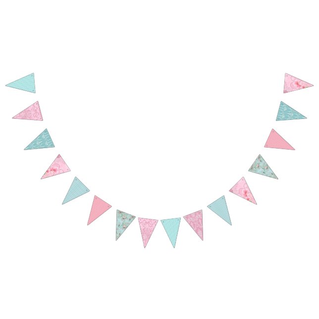 Shabby Chic-Jagd. (Rosa und Blau) Wimpelkette (Alle)