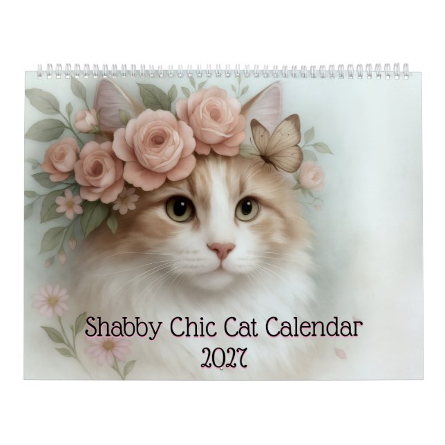 Shabby Chic Katzenkalender 2027 Kalender (Titelbild)