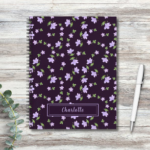 Shabby Chic Kleine Blumige Cottagecore Tiefviolett Notizbuch