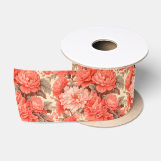 Shabby-Chic-Korallenblumen Satinband