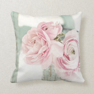 Shabby Chic-Krug rosa Blumen Kissen