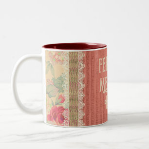 Shabby Chic Lace Floral Personalisiert Zweifarbige Tasse