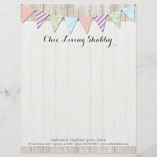 Shabby Chic-Land-Flagge auf rustikalem gemaltem Briefbogen
