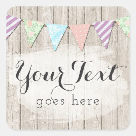 Shabby Chic Land Jagd auf rustikal gestrichenen Ho Quadratischer Aufkleber