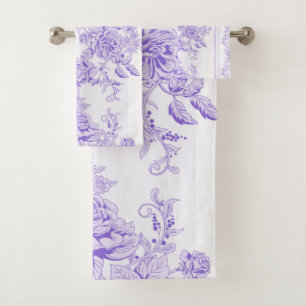 Shabby Chic, Lavendel, Handtuch, Blumenmuster, Vik Badhandtuch Set