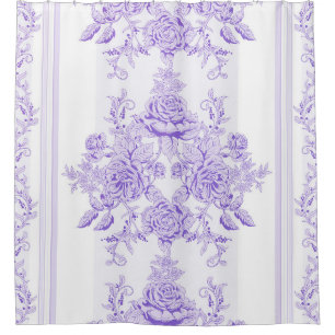 Shabby Chic, Lavendel, Handtuch, Blumenmuster, Vik Duschvorhang