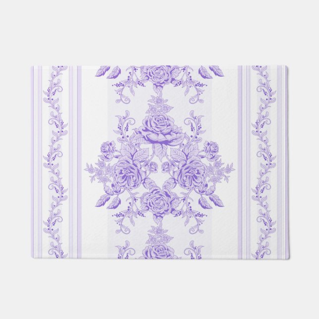 Shabby Chic, Lavendel, Handtuch, Blumenmuster, Vik Fußmatte (Vorderseite)