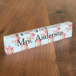 Shabby Chic-Lehrer-Nummernschild für Schreibtisch Namensplakette