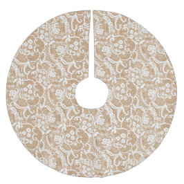 Shabby Chic-Leinwand u. Spitze-Baum-Rock Polyester Weihnachtsbaumdecke