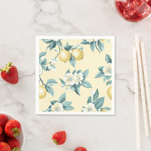 Shabby Chic Lemon Floral Series Design #10 Serviette