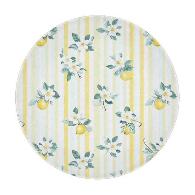 Shabby Chic Lemon Floral Series Design #12 Schneidebrett (Vorderseite)