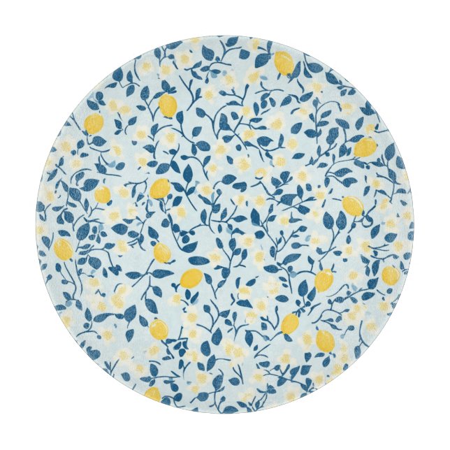 Shabby Chic Lemon Floral Series Design #3 Schneidebrett (Vorderseite)