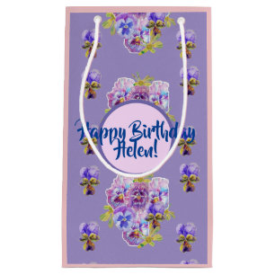 Shabby Chic Lila Stiefmütterchen Blumen Geschenkta Kleine Geschenktüte