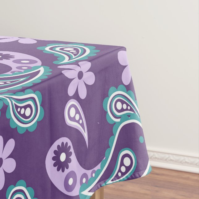 Shabby Chic Lila und blau Paisley Pattern Tischdecke (Beispiel)