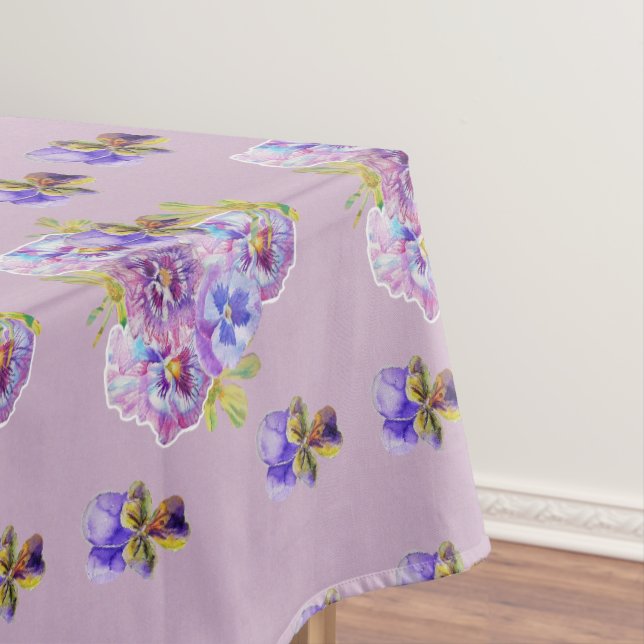 Shabby Chic Lilac Chintz Pansy Floral Tableclout Tischdecke (Beispiel)