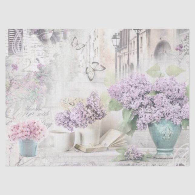 Shabby Chic Lilac Serie Design 17 Seidenpapier (Vorderseite)