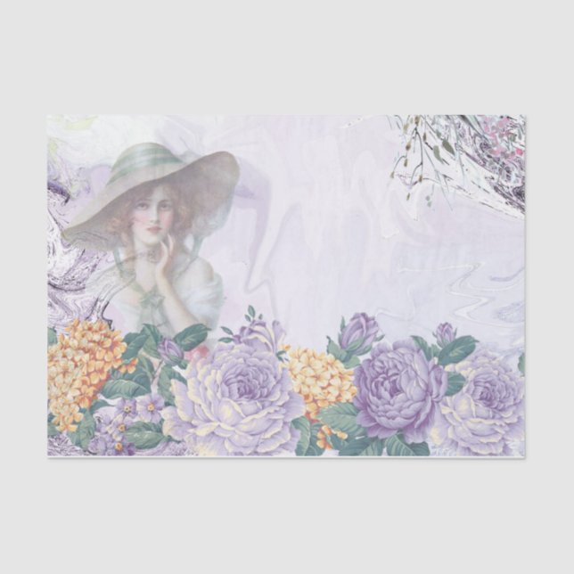 Shabby Chic Lilac Serie Design 2 Seidenpapier (Vorderseite)