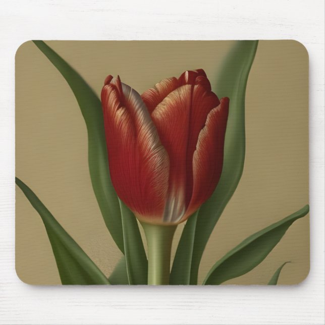 Shabby Chic Lovely Red Tulip Mousepad (Vorne)