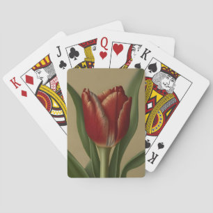 Shabby Chic Lovely Red Tulip Spielkarten
