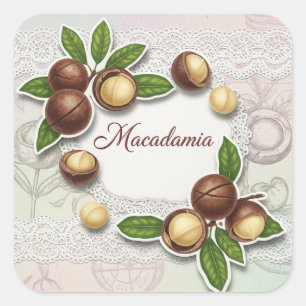 Shabby Chic. Macadamia von Natasha Us Quadratischer Aufkleber