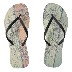 Shabby Chic Mandala Flip Flops