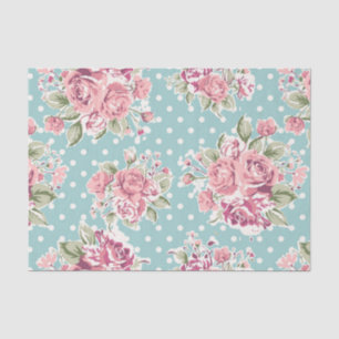 Shabby Chic Minze Polka Punkt rosa Vintage Mädchen Seidenpapier
