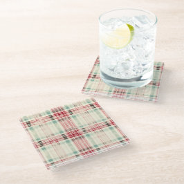 Shabby Chic Not Weihnachts-Tartan Glasuntersetzer
