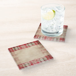 Shabby Chic Not Weihnachts-Tartan Glasuntersetzer