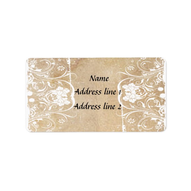 Shabby Chic Old Parchment Address Labels Adressaufkleber (Vorne)