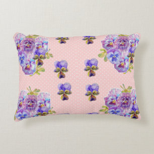 Shabby Chic Pansy Pastel Pink Art Kissen