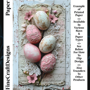 Shabby Chic Pastel Ostereier CL9 Scrapbook Papier