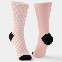 Shabby Chic Pastel Peach Karo ungerade Socken