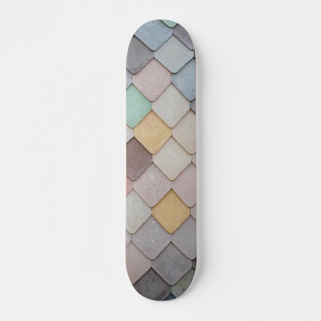 Shabby Chic Pastel Tiles Skateboard (Vorne)