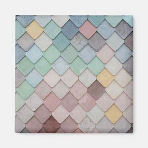 Shabby Chic Pastel Tiles Square Paper Untersetzer Magnet