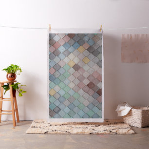 Shabby Chic Pastel Tiles Stoff